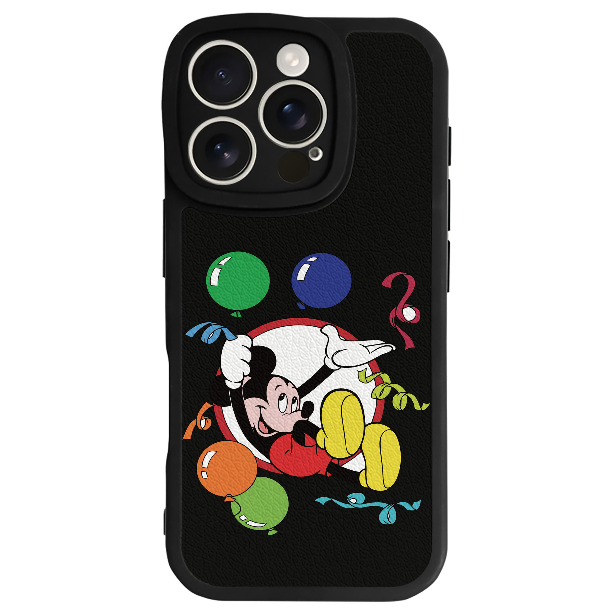 （画像用） ミッキーマウス Mickey Mouse 【iPhone 16シリーズ対応】シリコンスマホケース（レザー調） 材質：シリコン